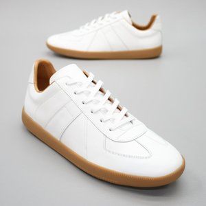 Beckett Simonon Men's 11 Morgen White Leather Gum Sole Tennis Gym Shoes Sneakers